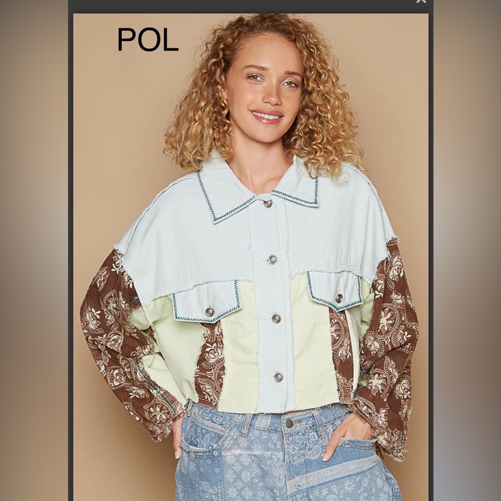 POL Multicolor Patchwork Jacket NWT - image 3